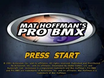 Mat Hoffman Pro BMX (US) screen shot title